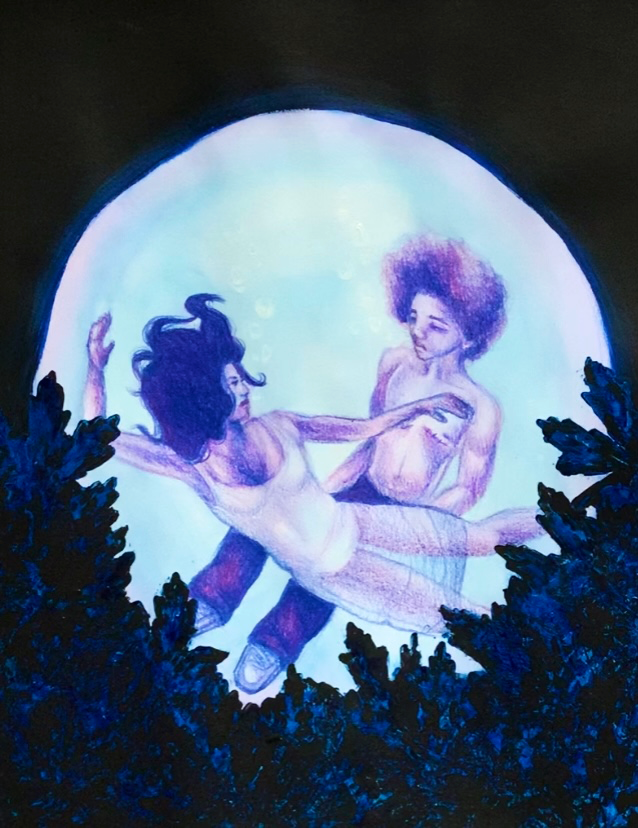 Human Aquarium (2024)
Acrylic paint and watercolor on paper
12" x 9"