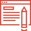 Icon of a document with lines of text and a pencil