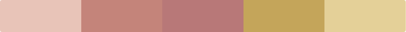 A colour swatch with pinks, roses, and gold