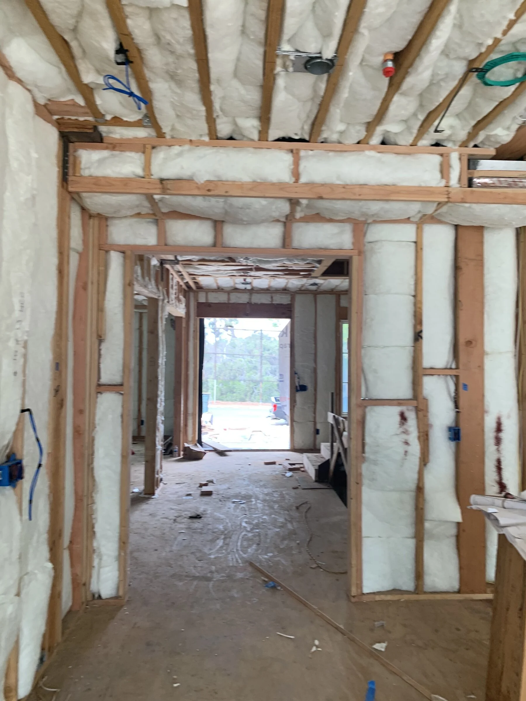 [new-construction] Insulated framed interior passage opening to daylight in a Los Angeles new build