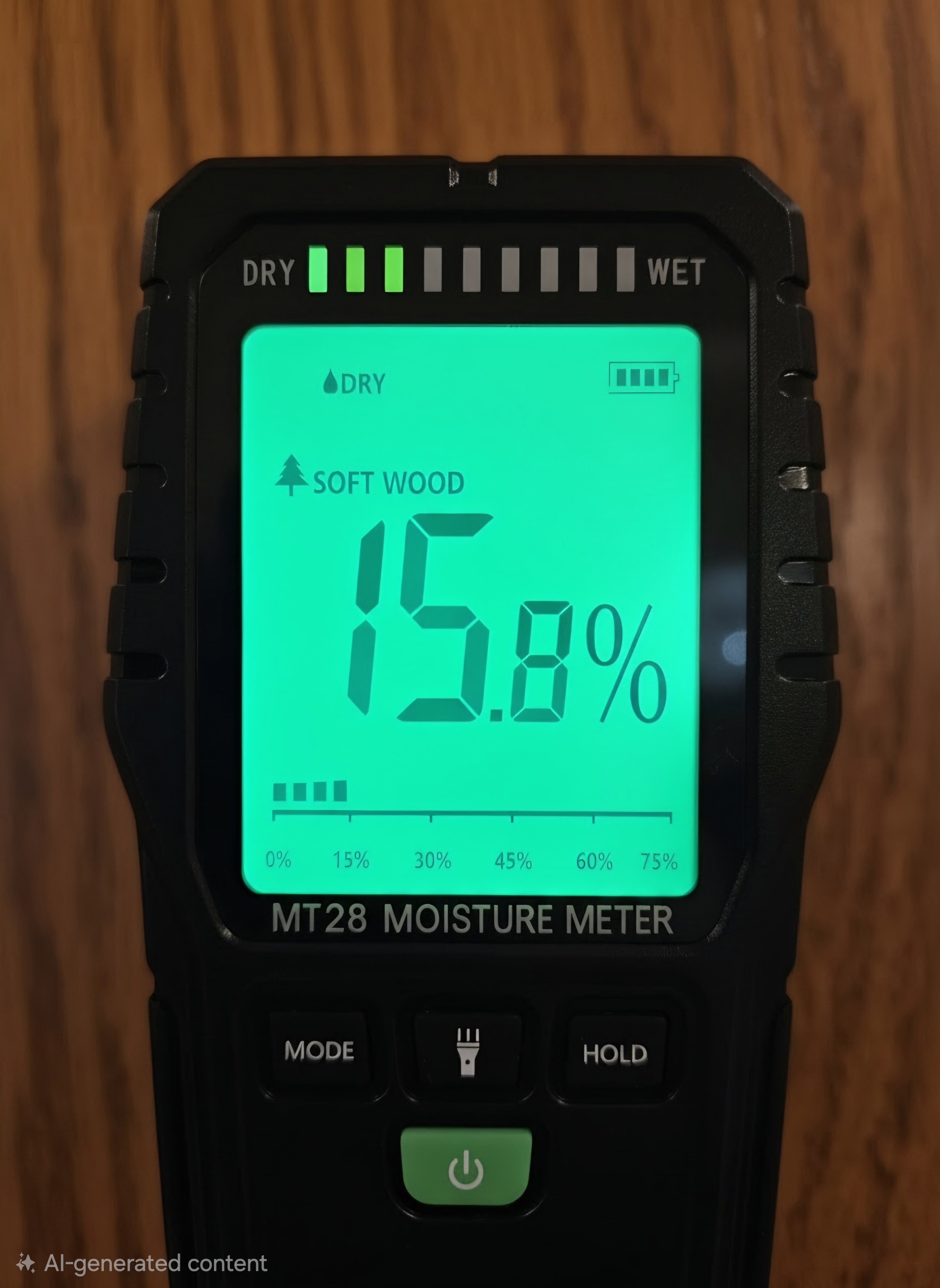 Professional moisture testing in a Cuba City basement.