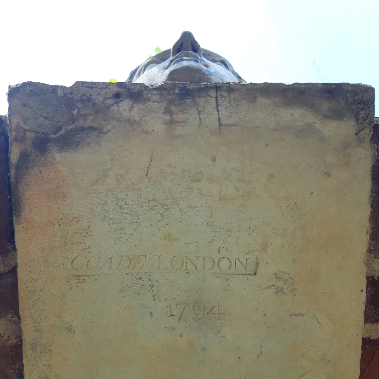 Coade stone with visible company stamp