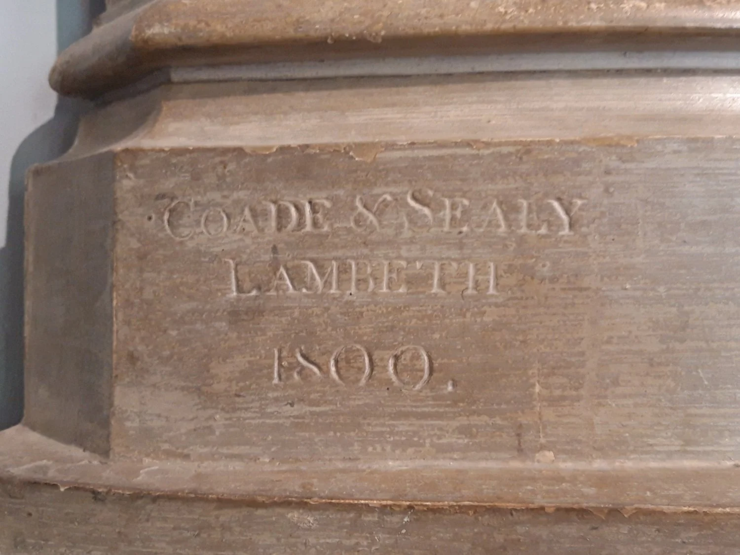 Coade stone with visible company stamp