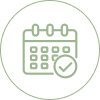 Calendar icon with a checkmark