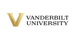 Vanderbilt University logo with a prominent gold 'V' and black text.
