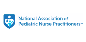 Logo of the National Association of Pediatric Nurse Practitioners with a blue shield and heart design