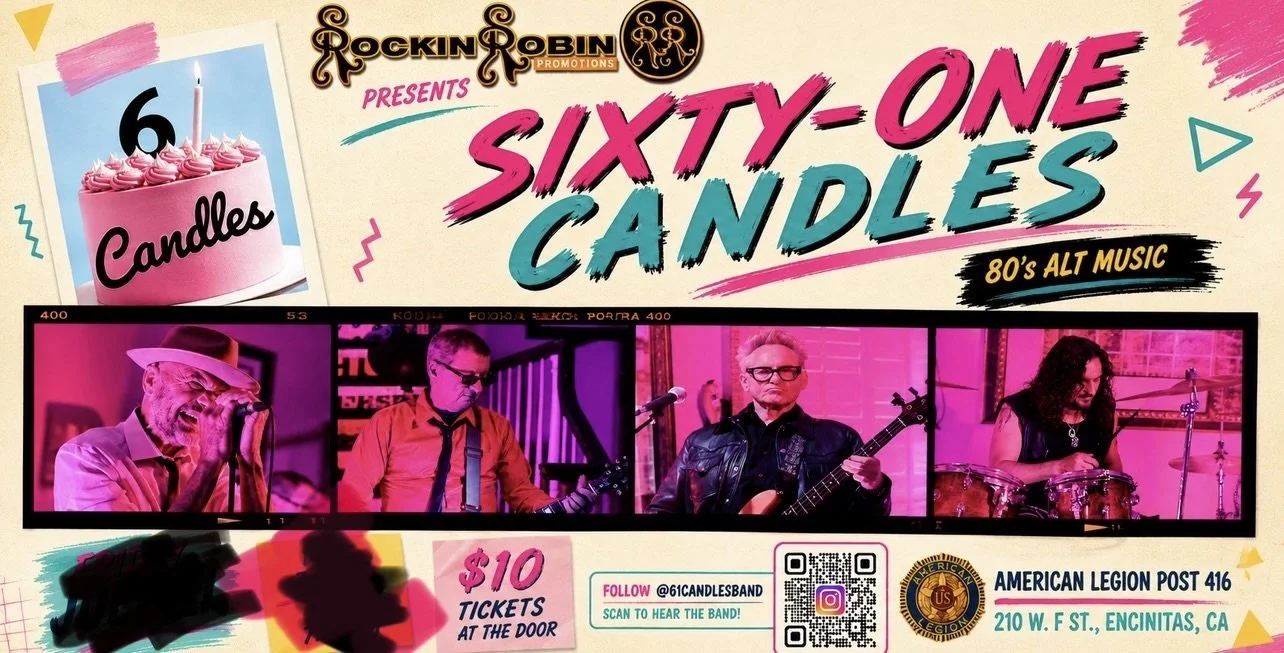 LIVE MUSIC- 61 Candles (7:30pm-10pm) $10 cover for non members 
