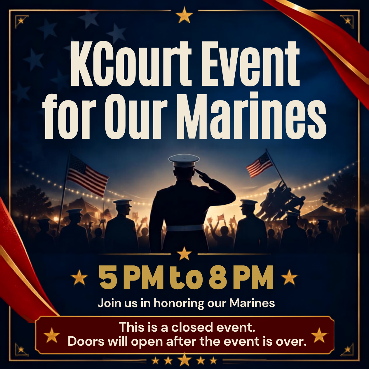 Marines KCourt Event (5pm - 8pm) Private Event, Doors Will Open At 8pm, National Collectors Event (10am - 7pm)