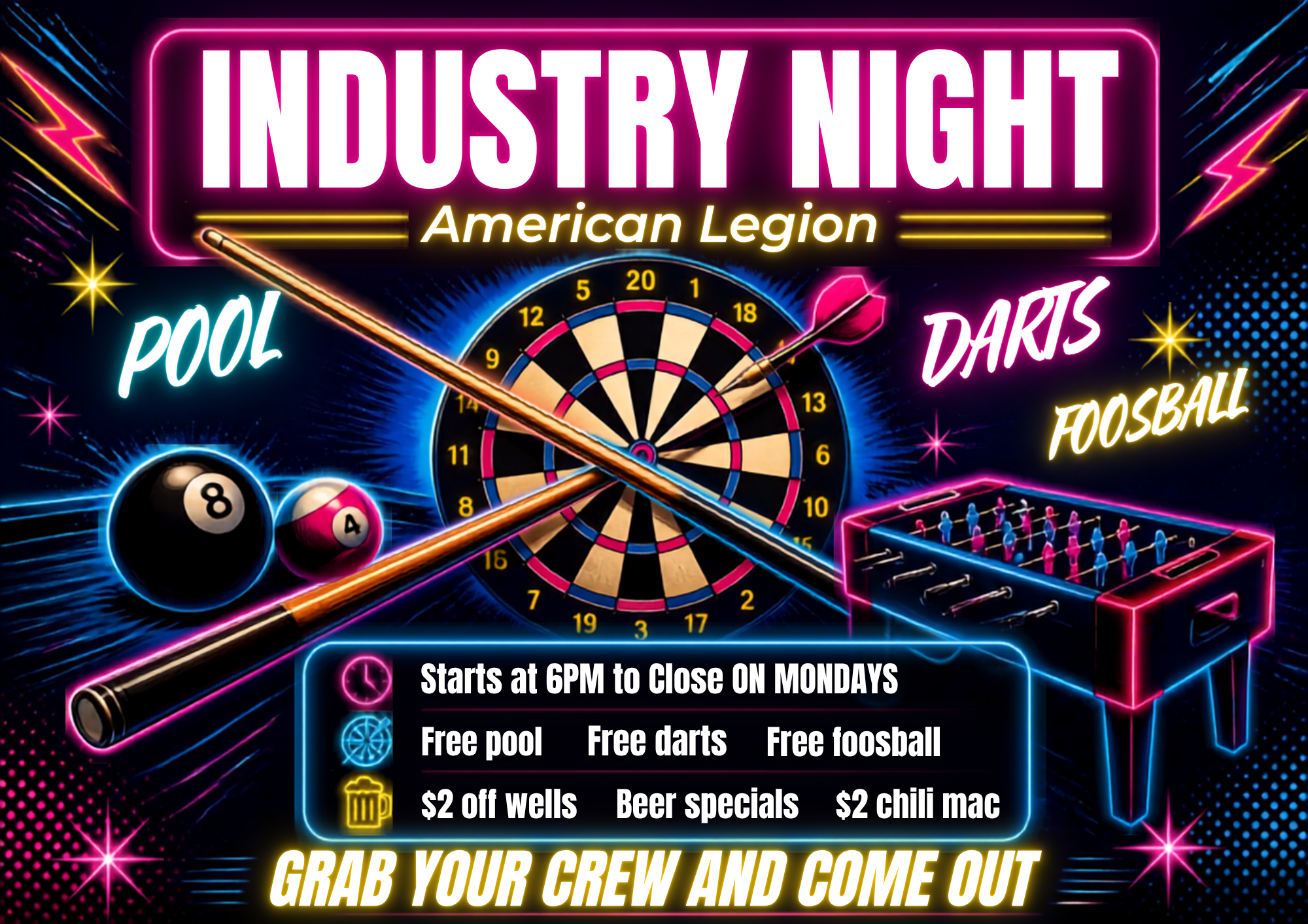 Monday Is Industry Night At The Legion