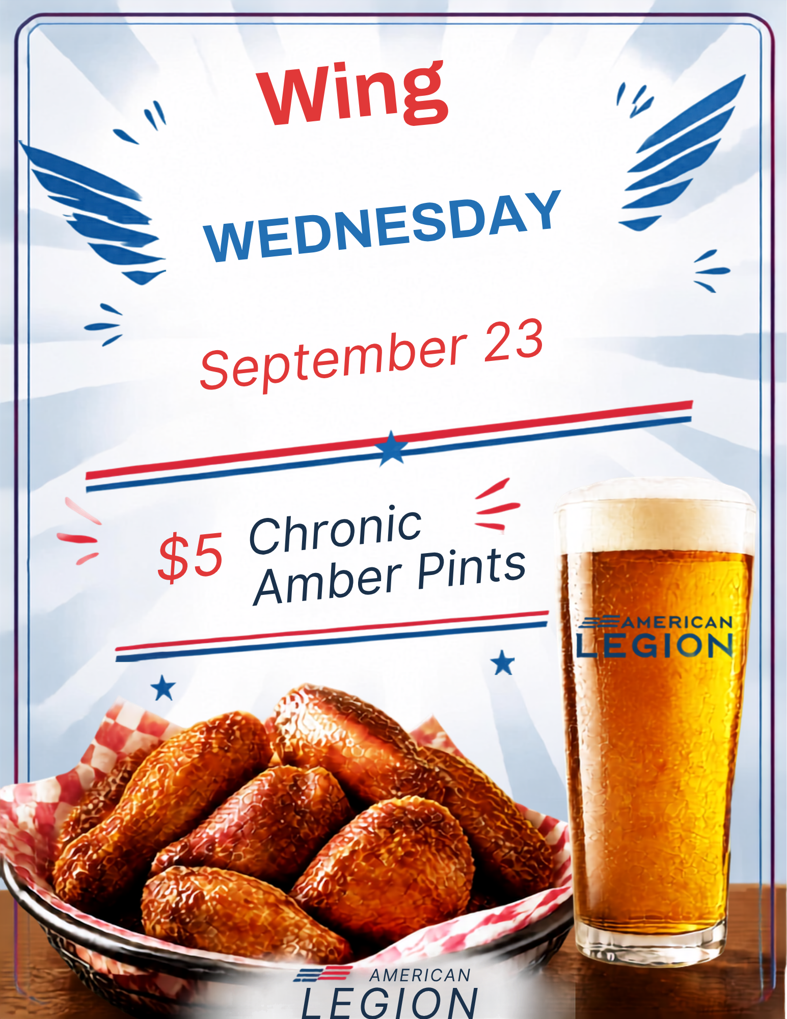 Wing Wednesday and Pizza Port Chronic Ale $5