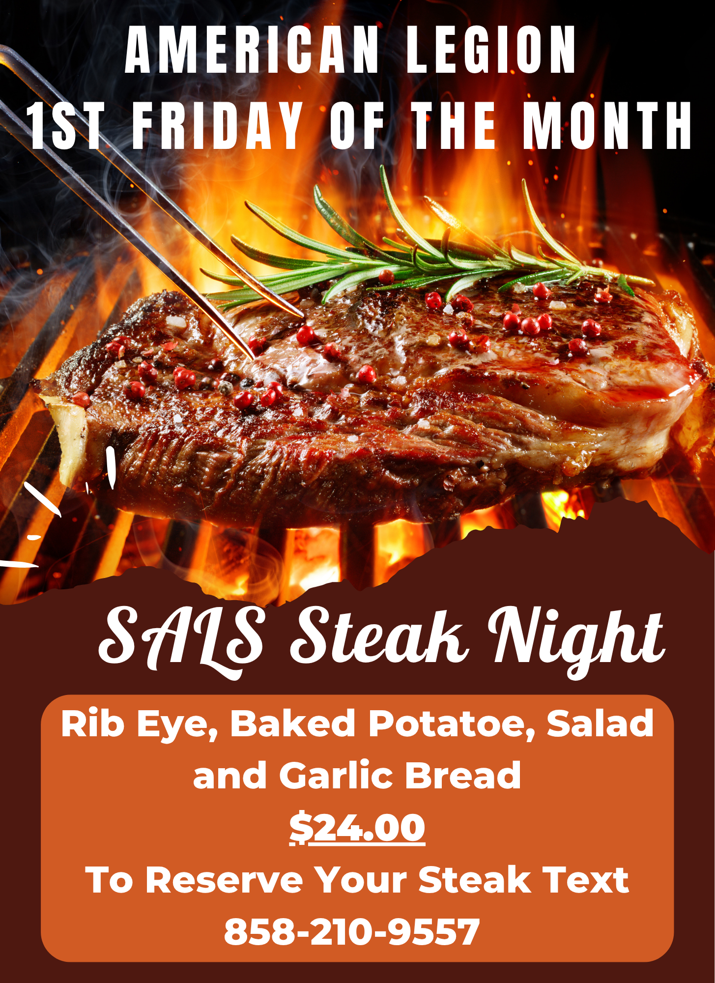 LIVE MUSIC - TBD, STEAK NIGHT WITH THE SALS