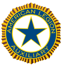 Seal of the American Legion Auxiliary featuring a blue star surrounded by yellow and blue text