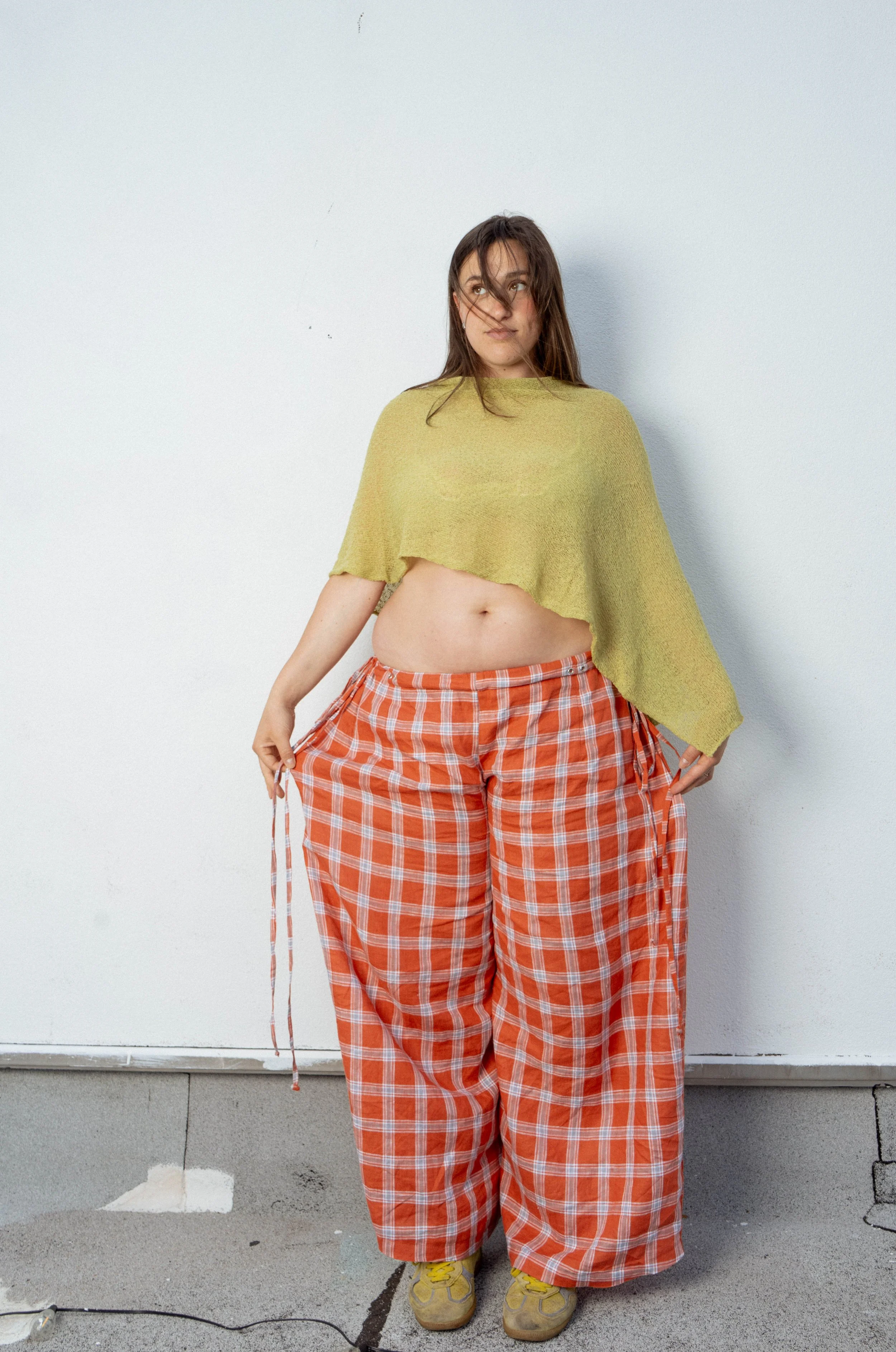 2 tie linen pants