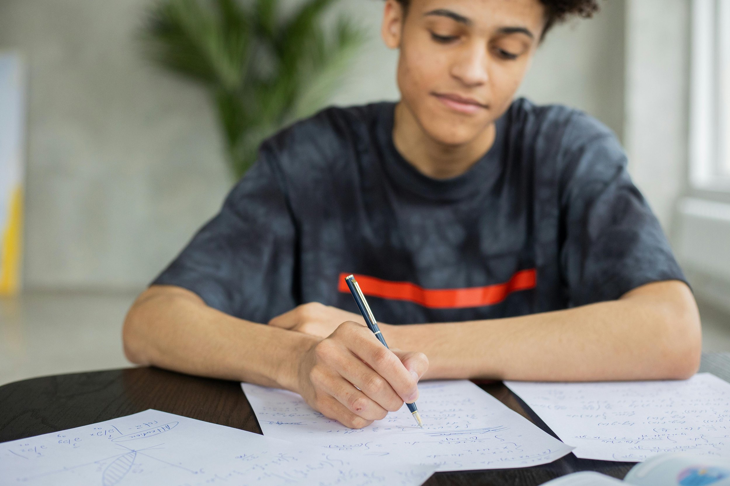A student working on math