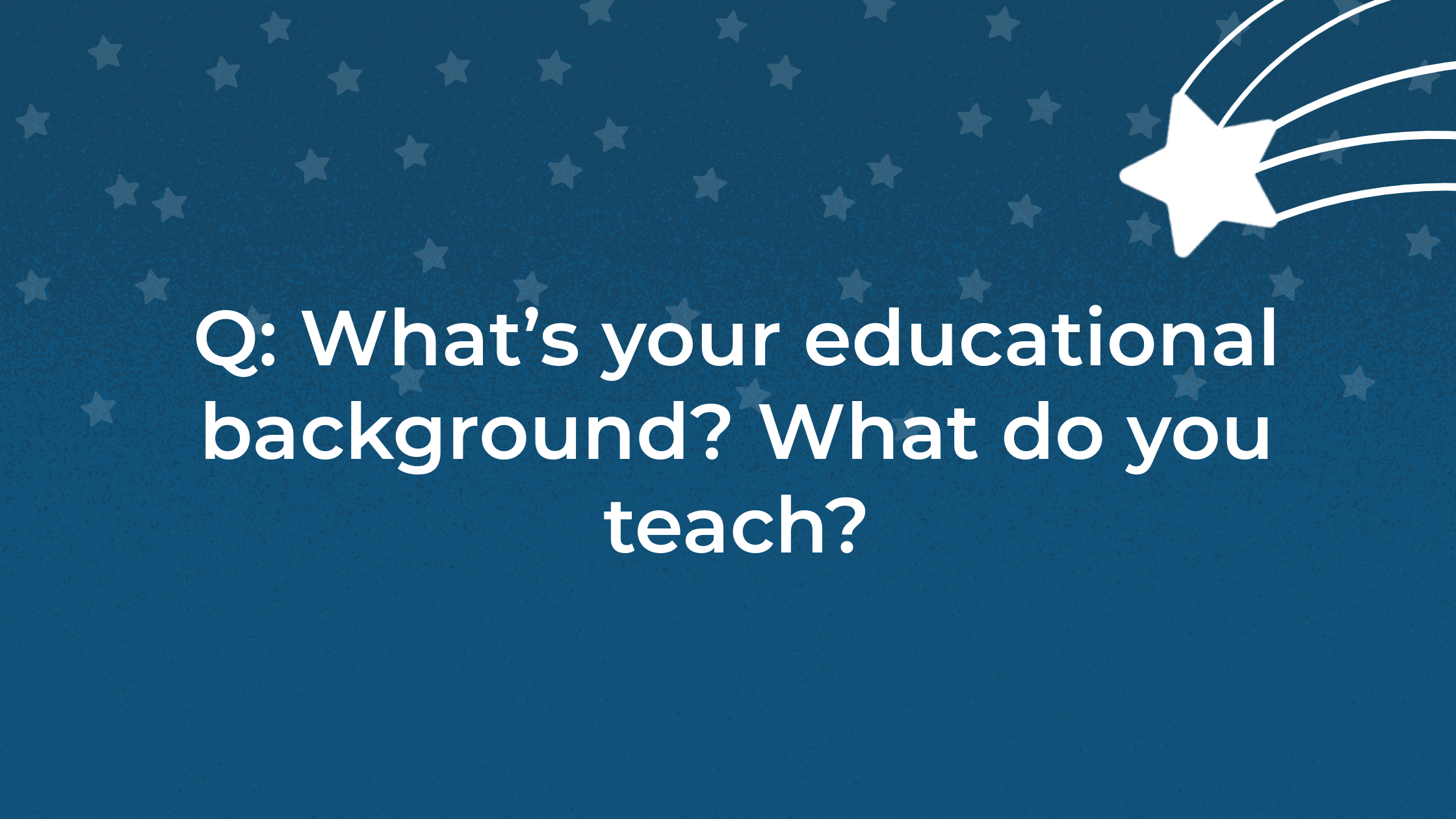 Blue graphic with a question about online teaching