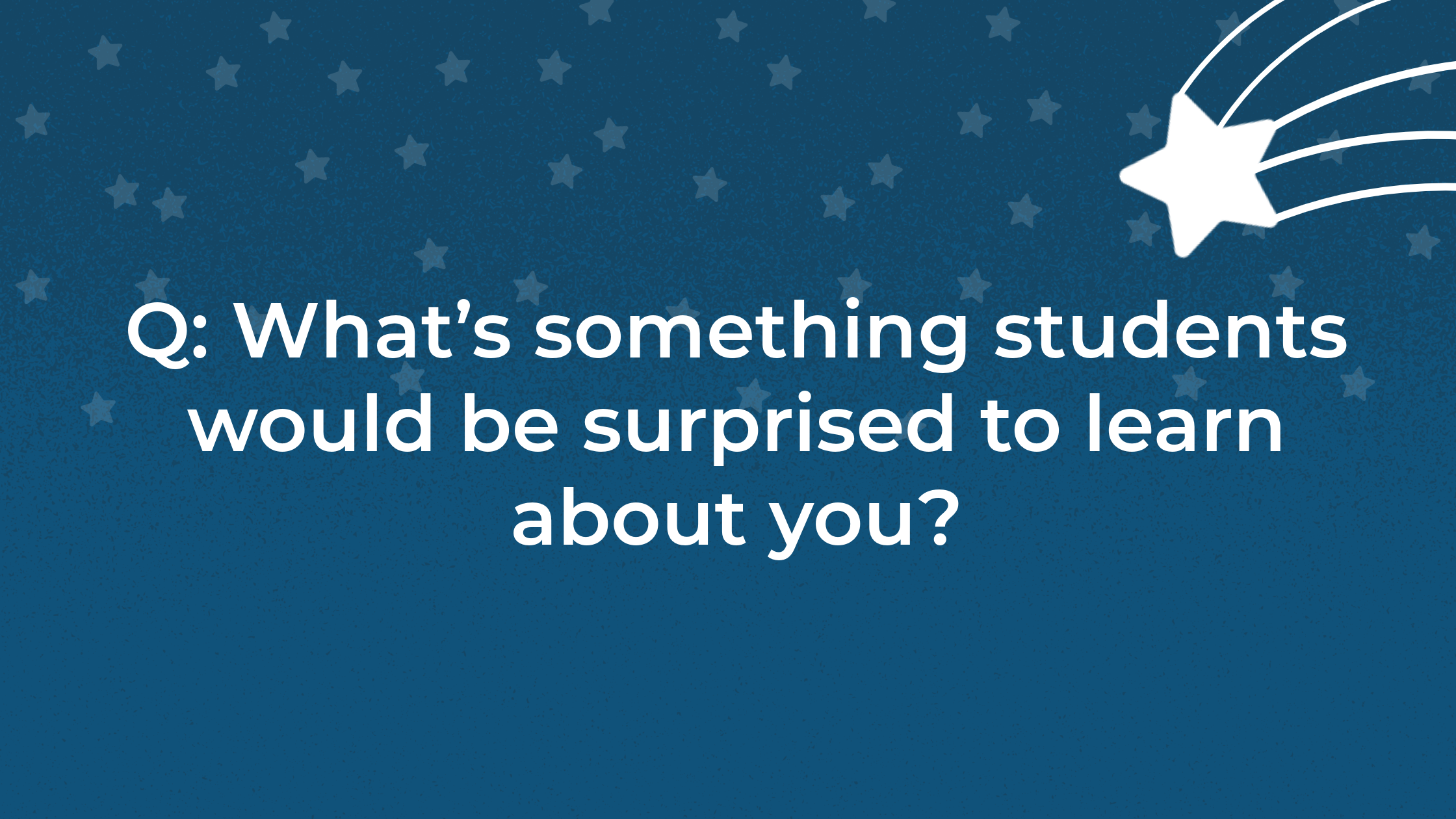 Blue graphic with a question about online teaching