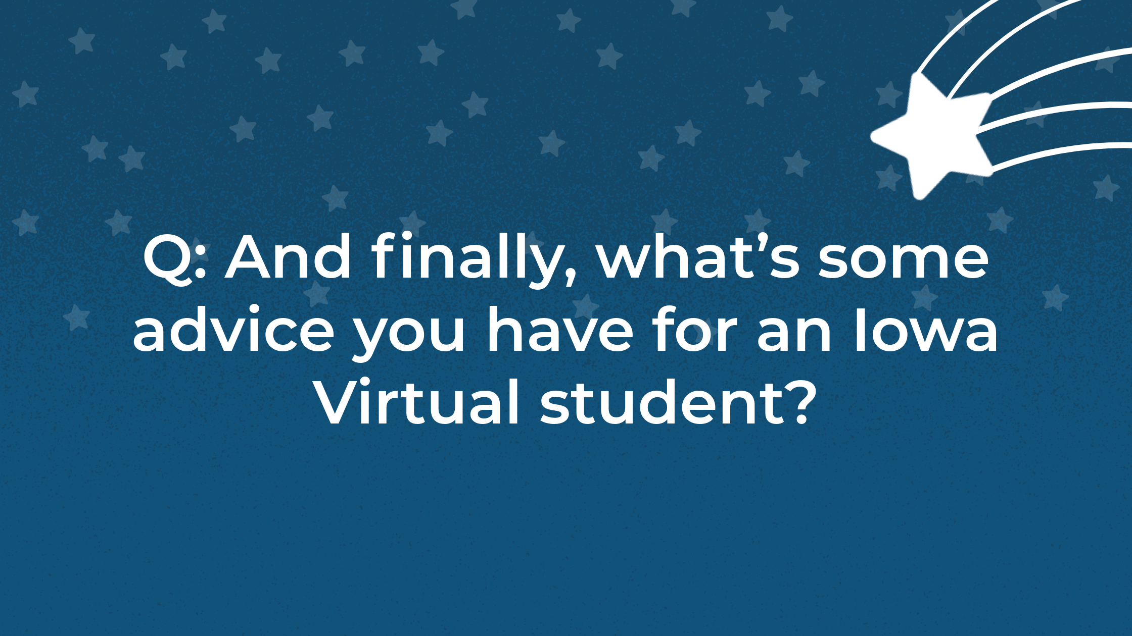 Blue graphic with a question about online teaching