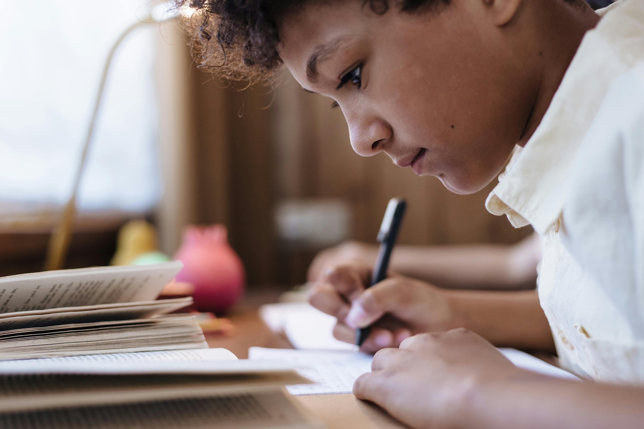 Student engaged in studying