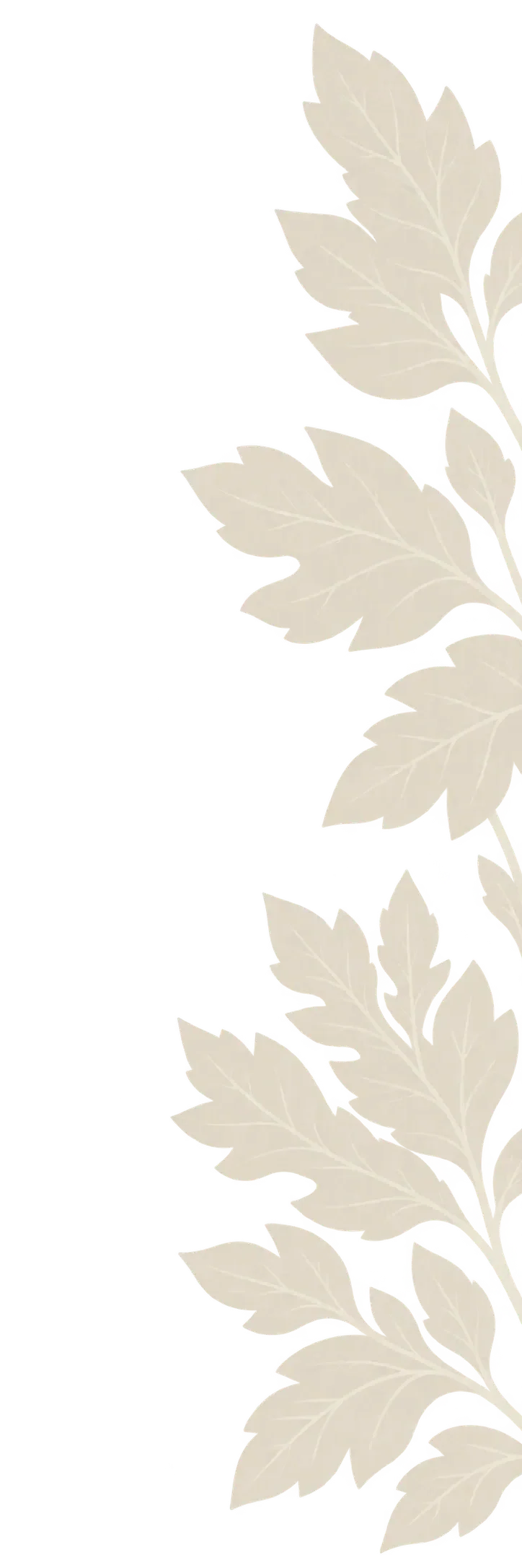 A vertical pattern of beige autumn leaves on a black background.
