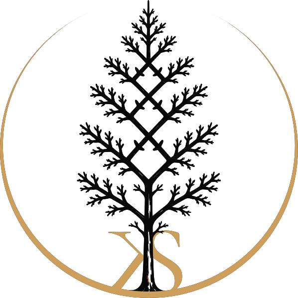 A black emblem with a gold border featuring a stylized, symmetrical tree with many branches. The letters 'K' and 'S' - reflecting Kleyo Studios - are positioned at the bottom of the tree in gold.