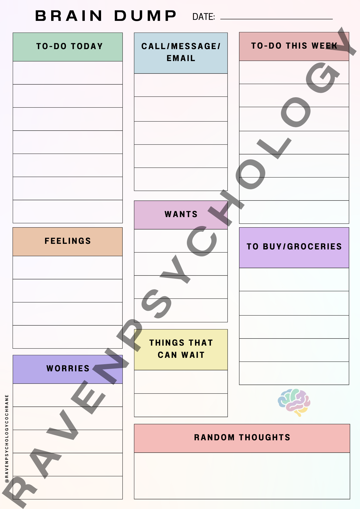 Brain Dump Template