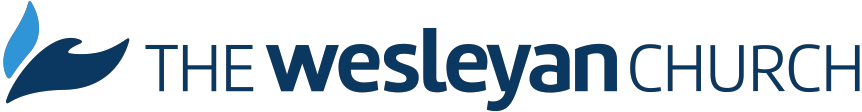 Logo of The Wesleyan Church with a blue leaf and text in various shades of blue.