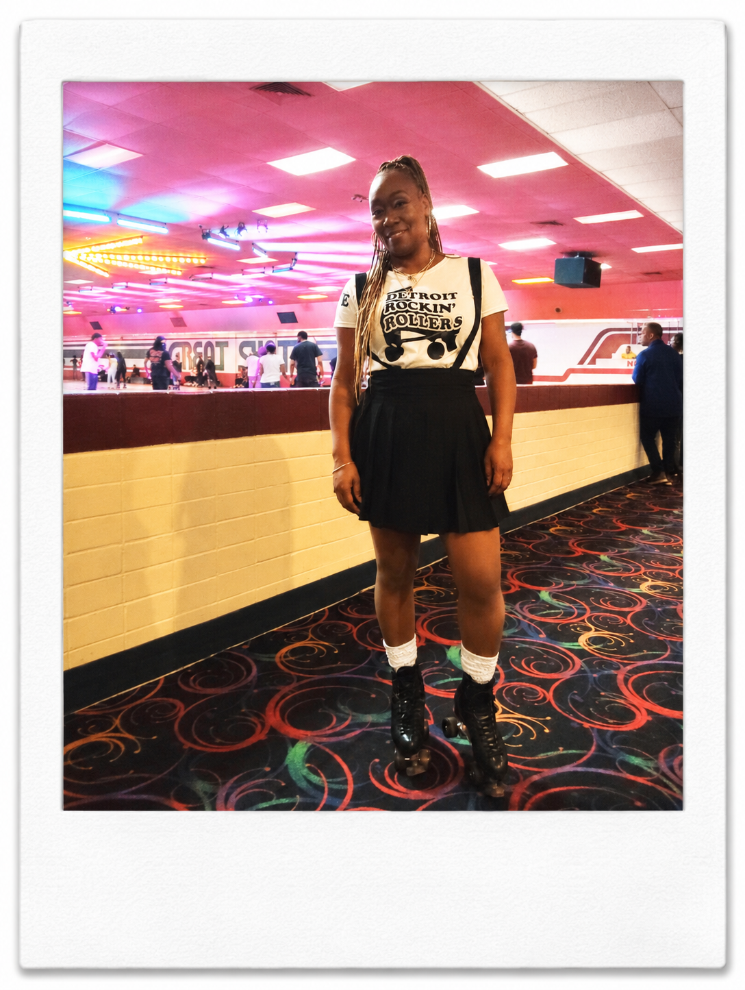 DSSC Founder at the Yancie Brinkley Tribute Show February 2025, reppin the skate club she was in the Detroit Rockin' Rollers