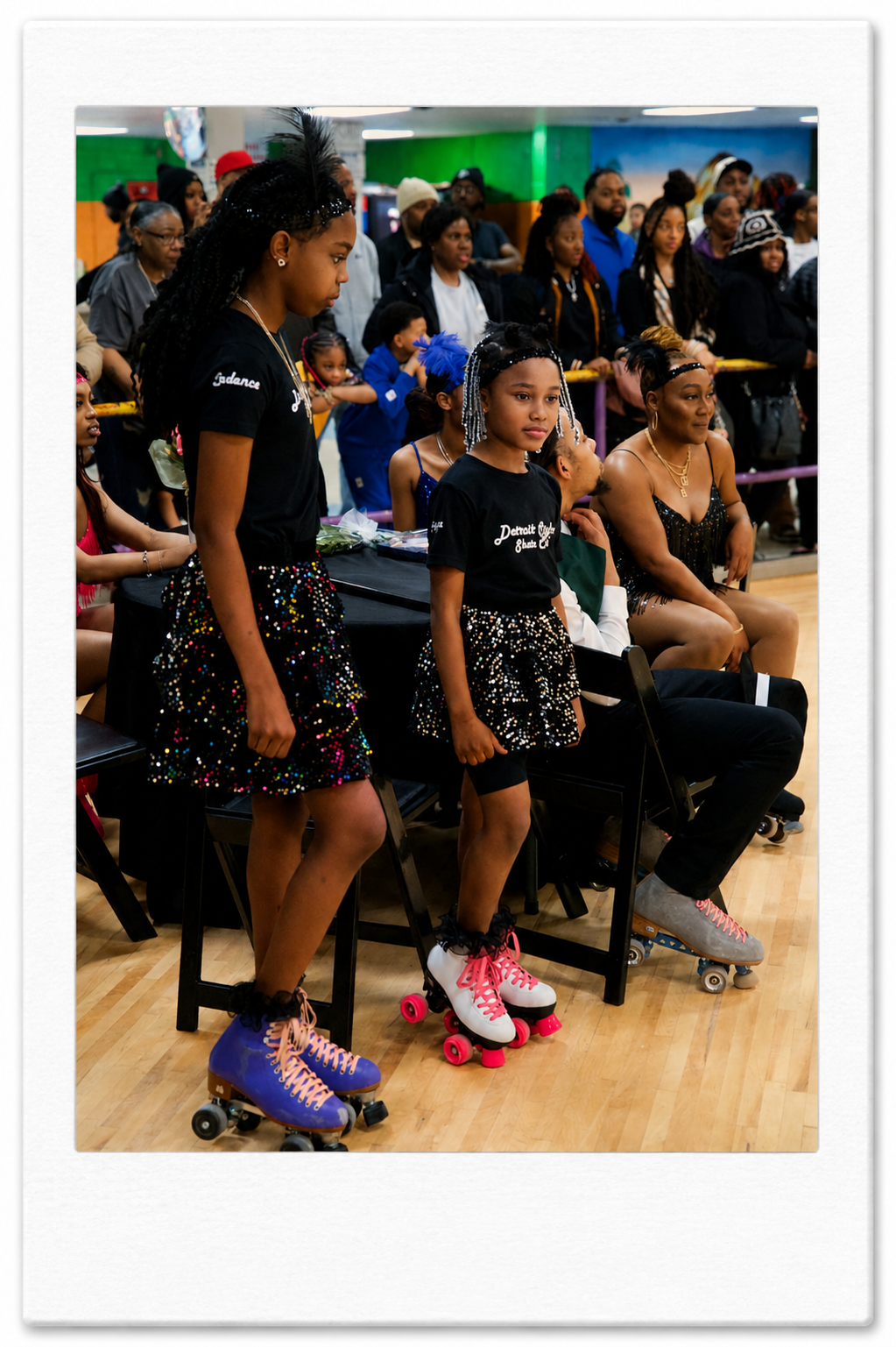 DSSC Junior Performance members performing for the Yancie Brinkley Tribute 2024 at Detroit Roller Wheels