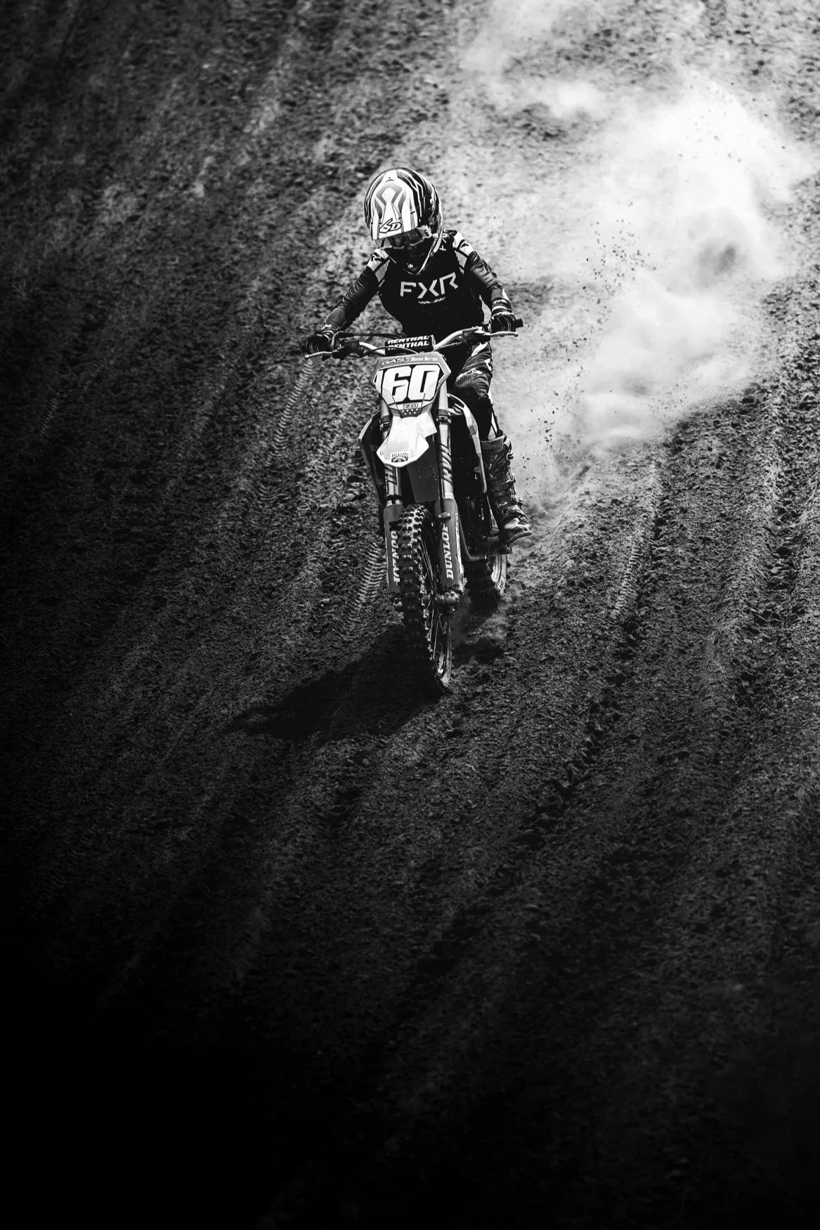 Motocrosser van boven gezien