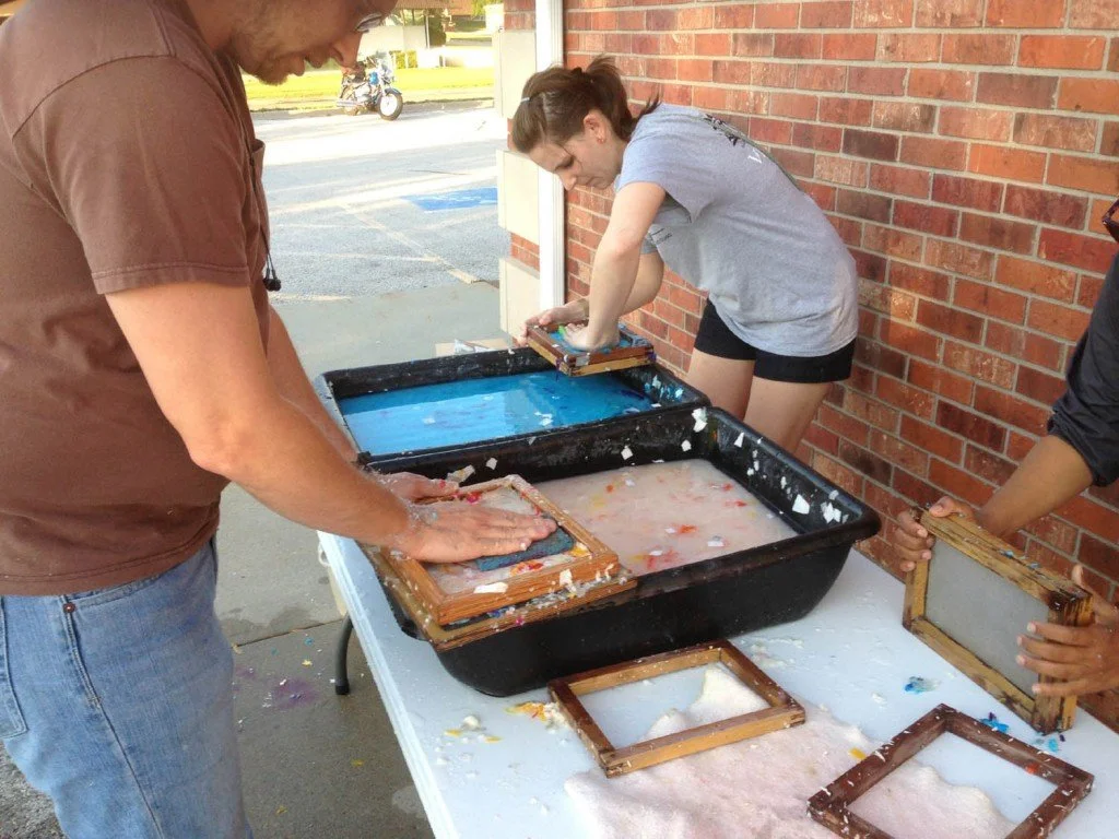 Veterans learn art of hand-made paper.
