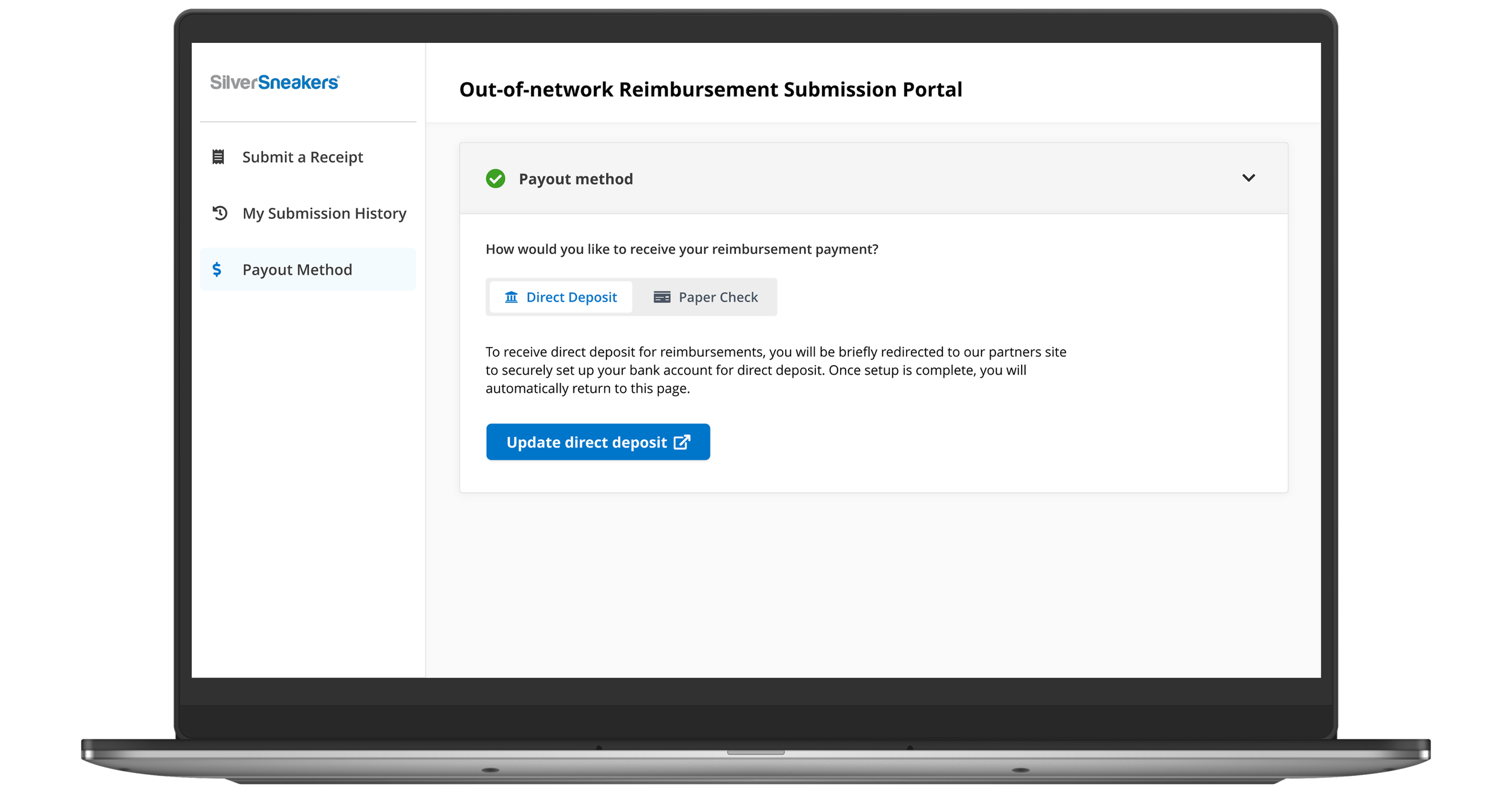 PAYOUT METHOD - DIRECT DEPOSIT