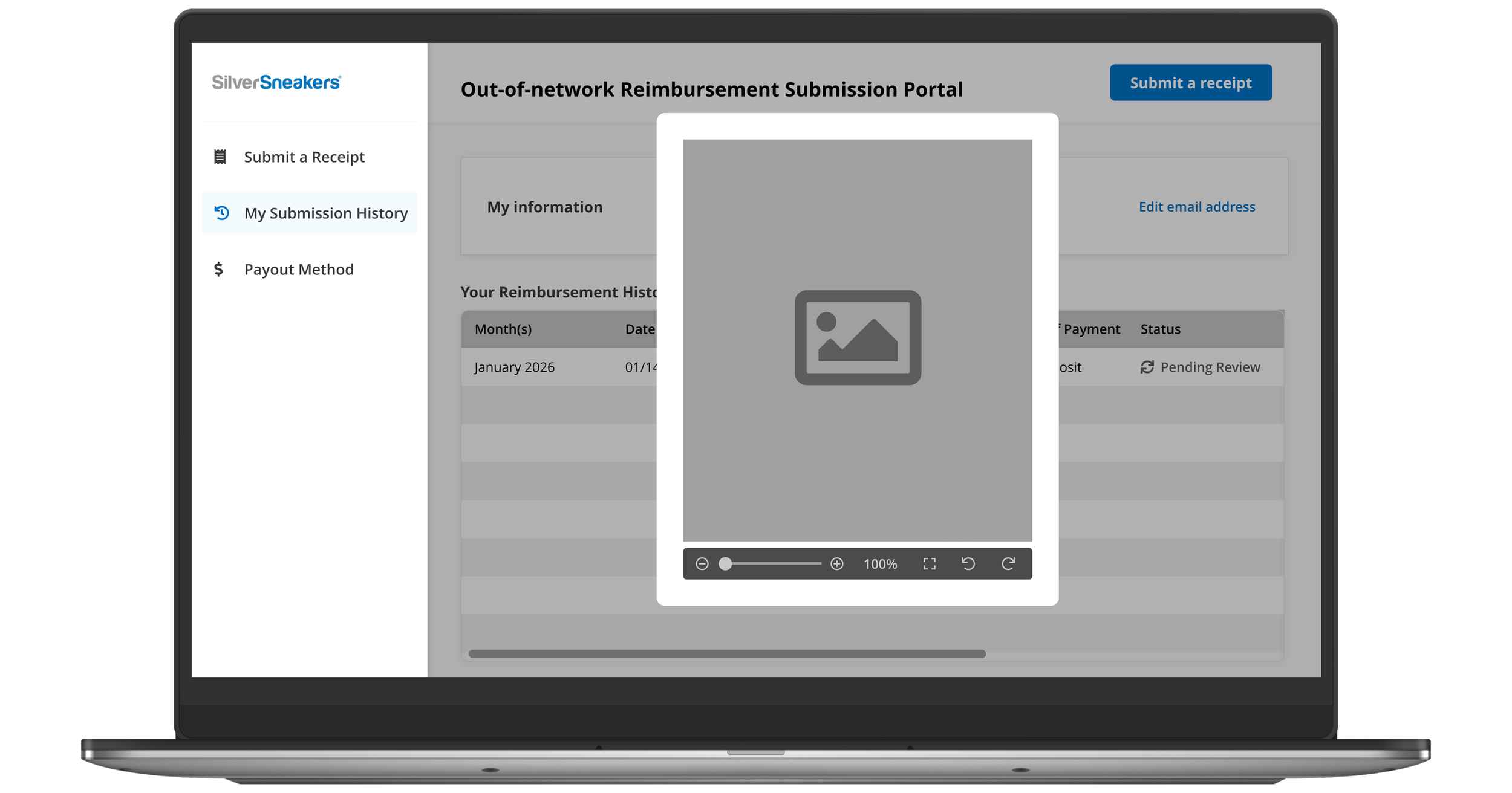SUBMIT A RECEIPT - VIEW RECEIPT