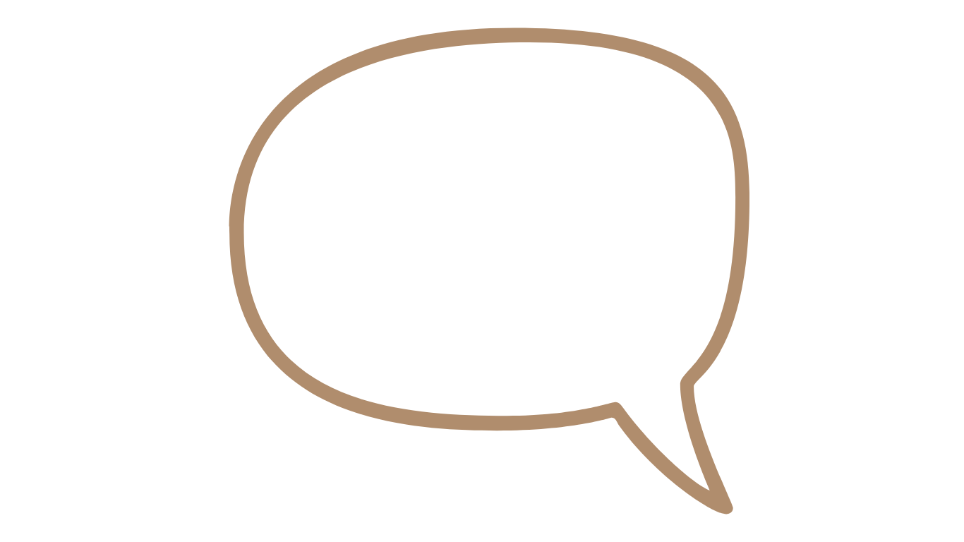 Empty speech bubble outline on a transparent background.