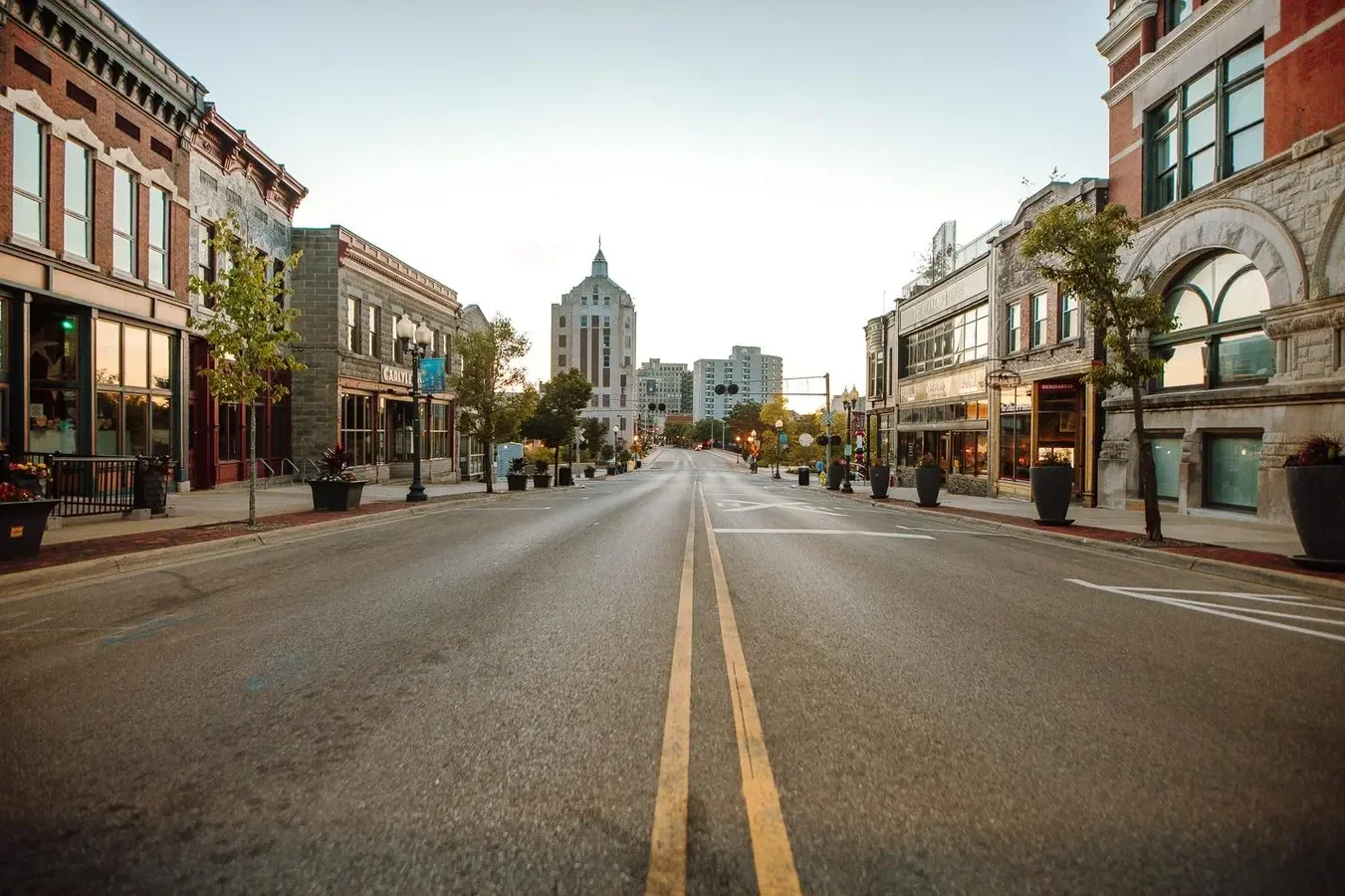 Rockford, Illinois city street.