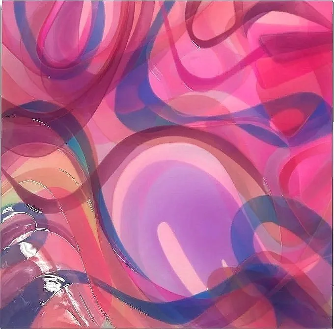 Abstract colorful swirling patterns with shades of pink, purple, and blue.