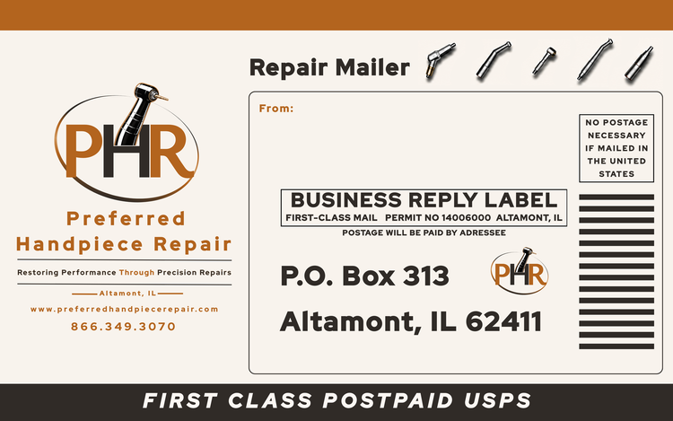 Preferred Handpiece Repair Shipping Label