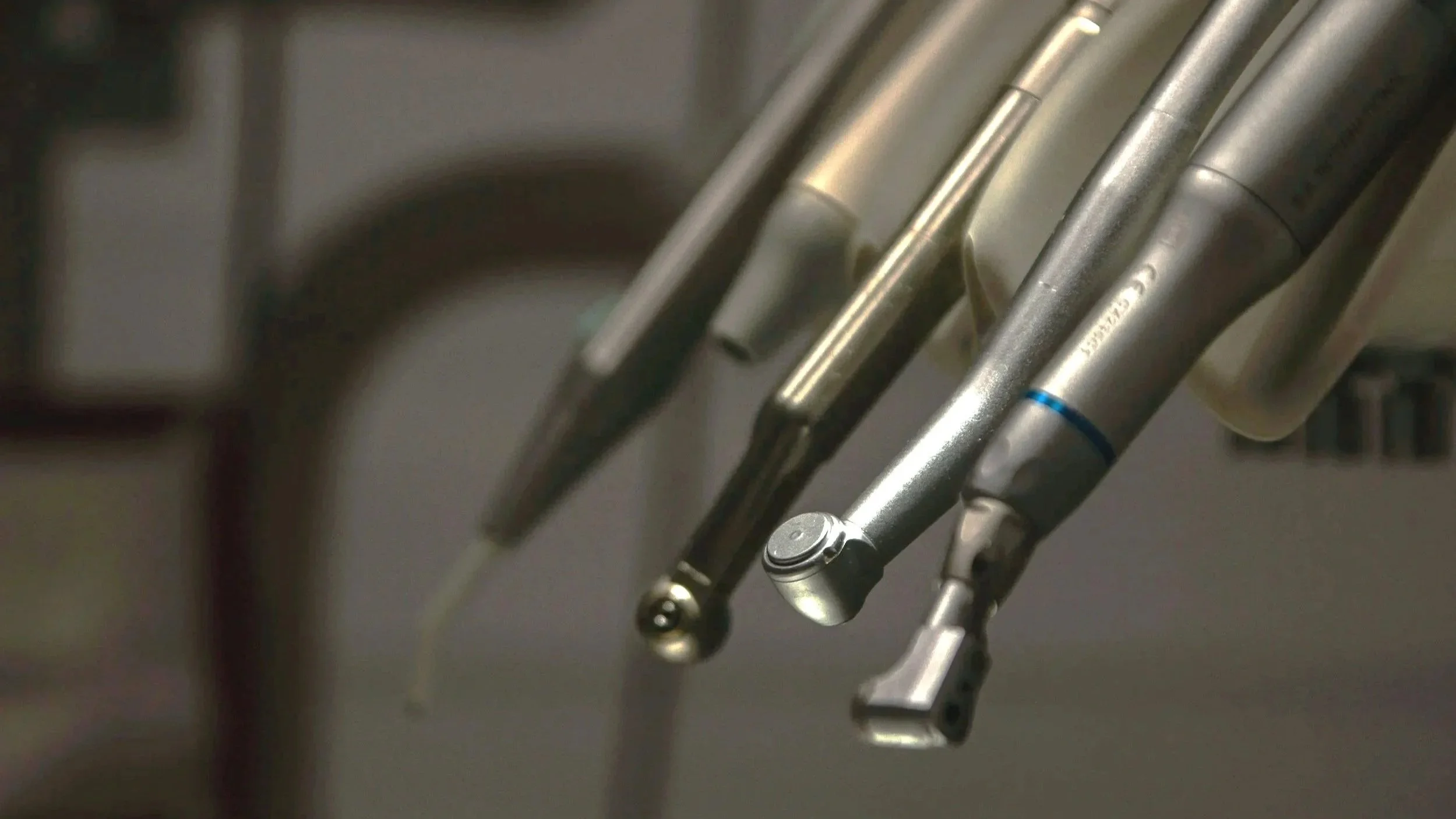 Close-up of different types of handpieces