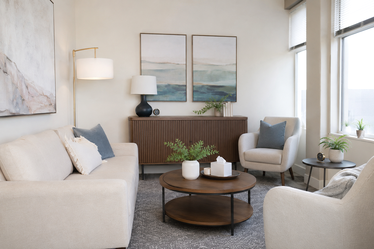 Therapy room, calm, safe, secure, confidential, luxury