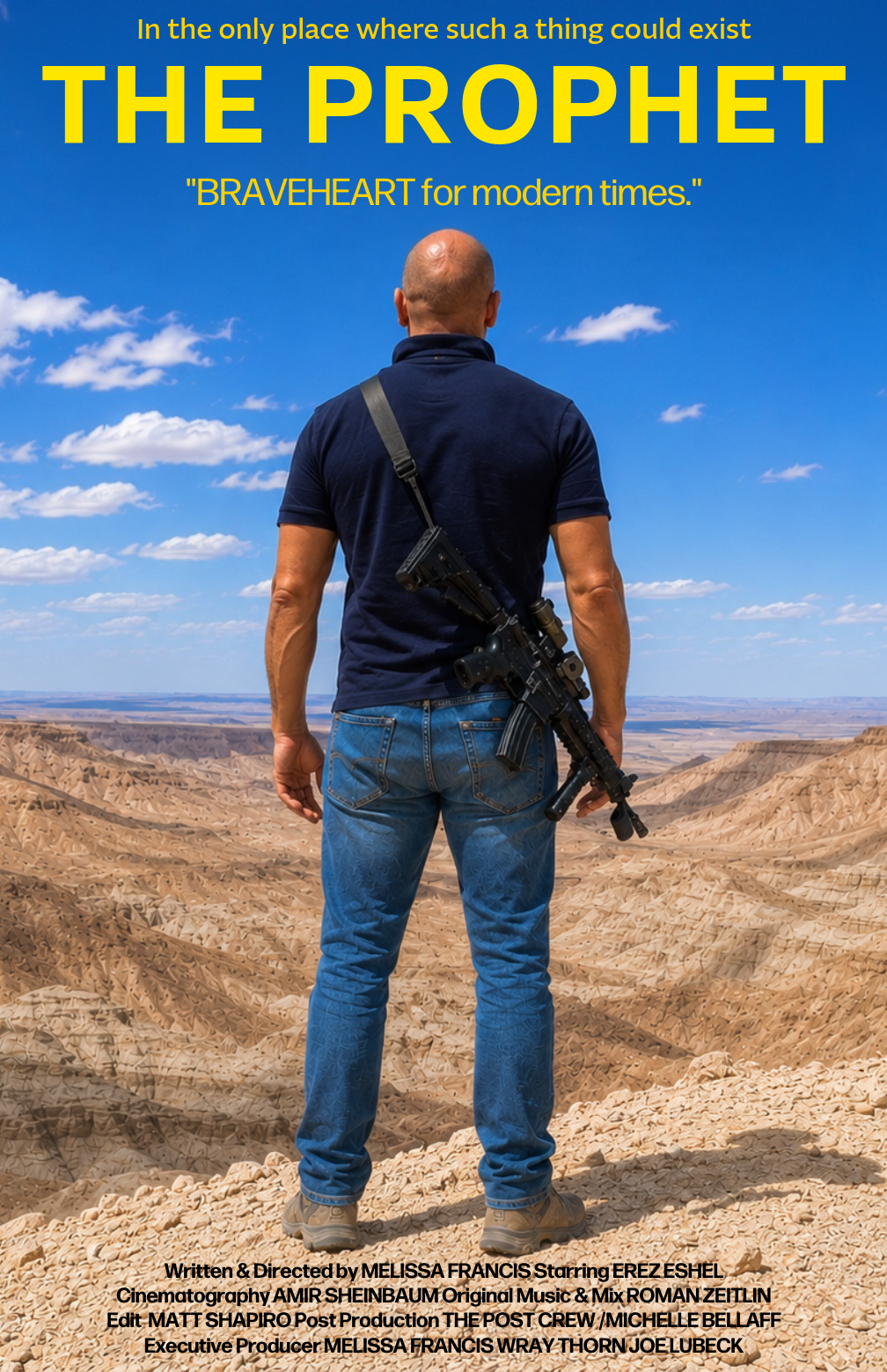 Official poster for The Prophet, a 2026 documentary by Melissa Francis about Col.Erez Eshel and the aftermath of the Oct. 7 attack on Israel.