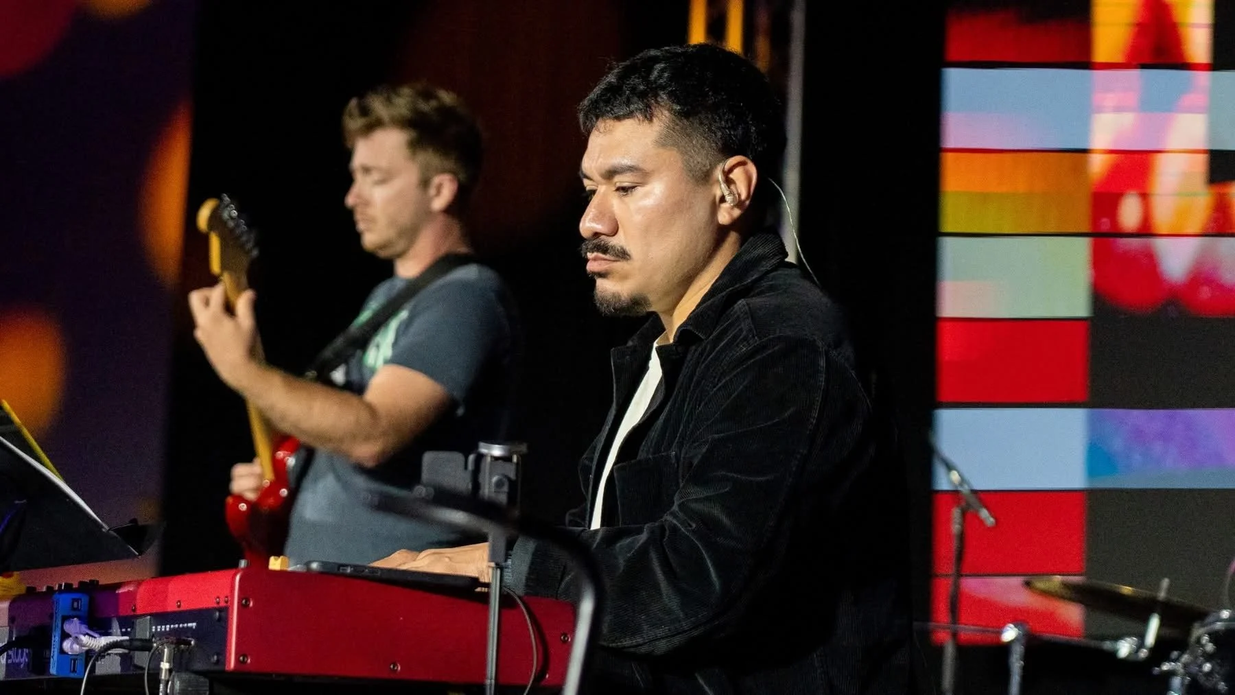 Saul Sanchez performing live on keys with his band — jazz pianist and piano teacher in the DFW area