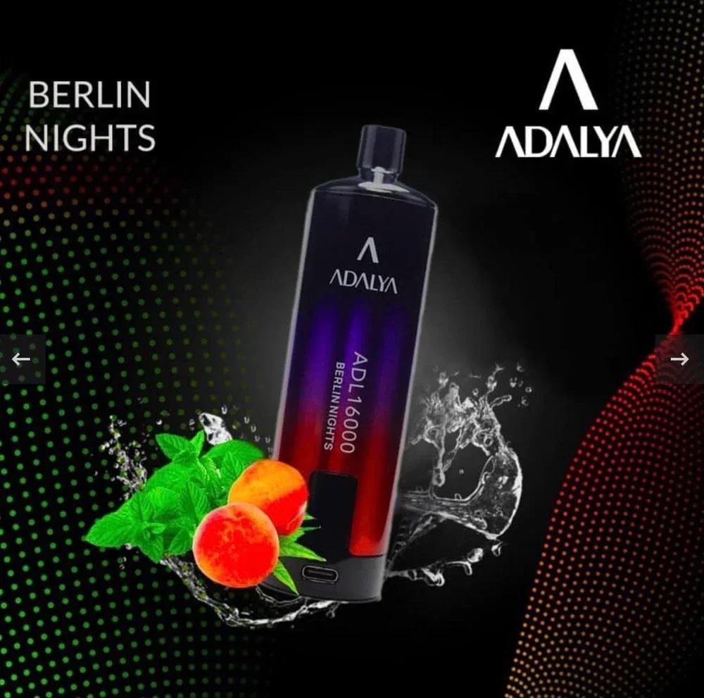 ADALYA BERLIN NIGHTS VAPE
$35.00
Peach, Mint.