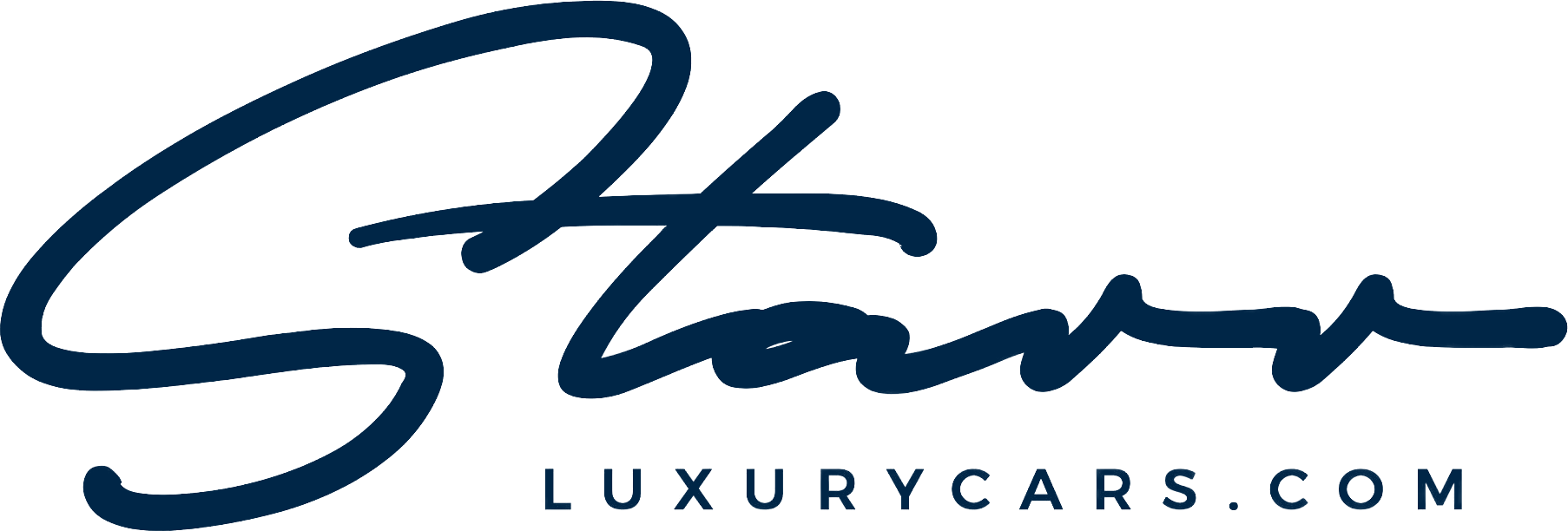 Stylized blue signature of 'St. Chace' with 'LUXURYCARS.COM' written below.