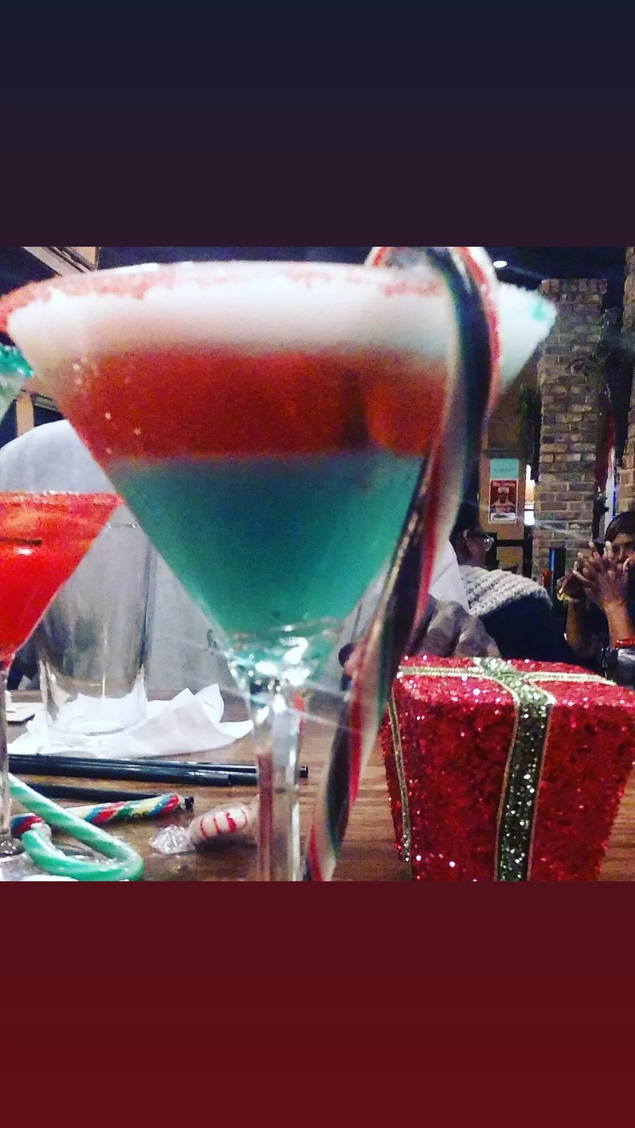 Science peppermint martini. Created by each layer and separated by flavors and layered with rum, homemade syrups, and  vodka