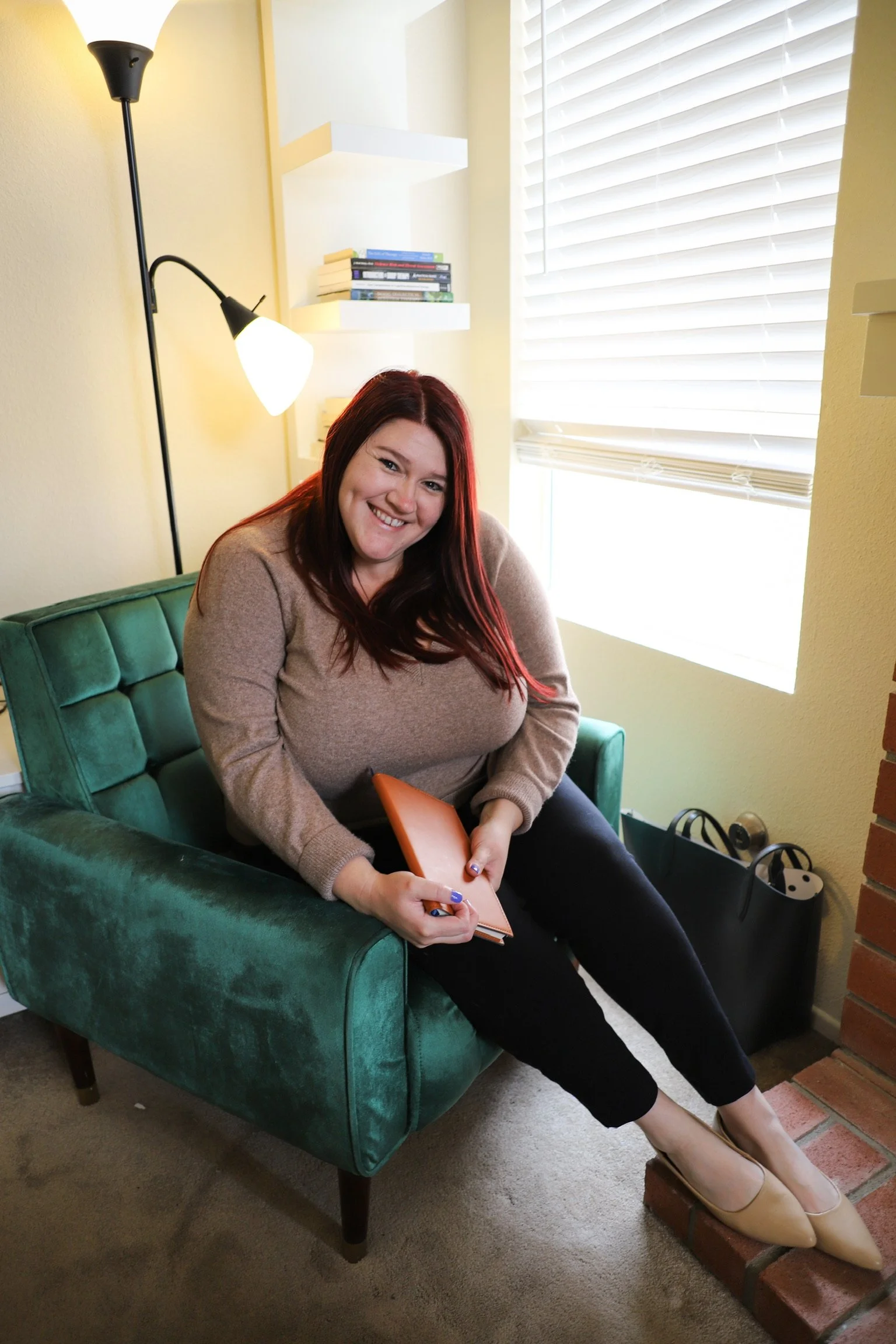 Psychologist creating a warm and welcoming environment for therapy.