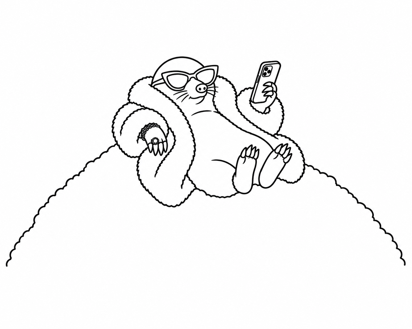 Mollhill cat lounging on a hill