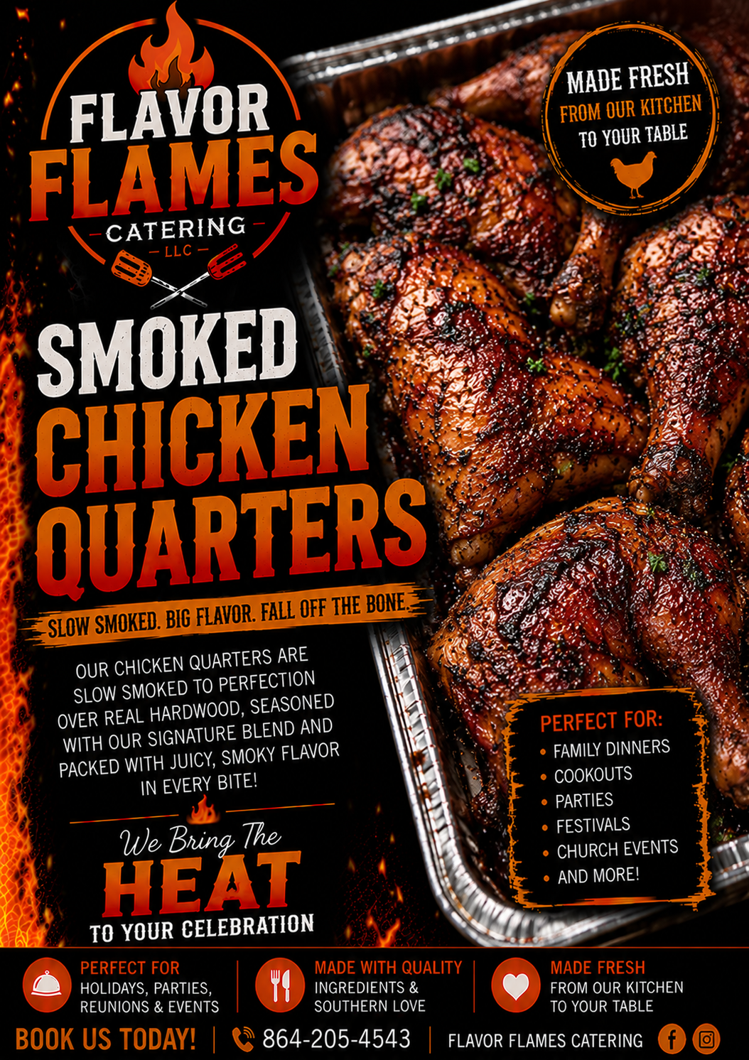 Smoked Chicken Quarters Half Pan