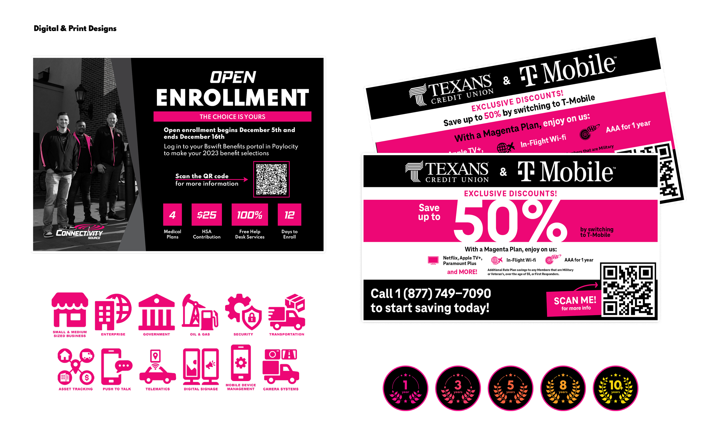 telecommunications company digital print graphics icons