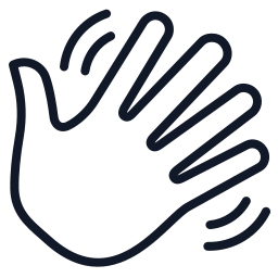 Outline of a waving hand