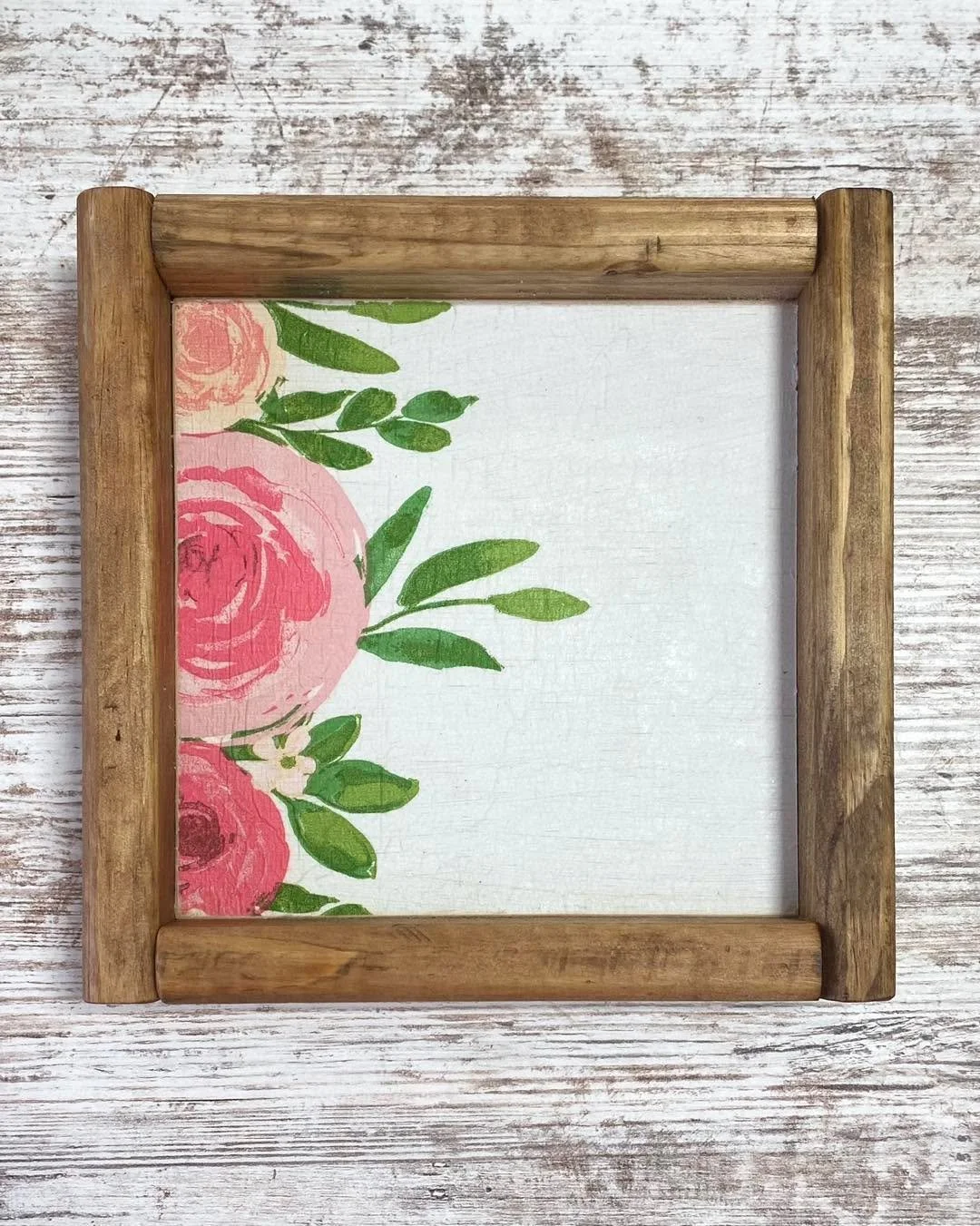 Can you tell this is made from a spring napkin from Hobby Lobby? cuz I still can&rsquo;t believe it is!  #decoupageart #heatpressideas #woodsignshop