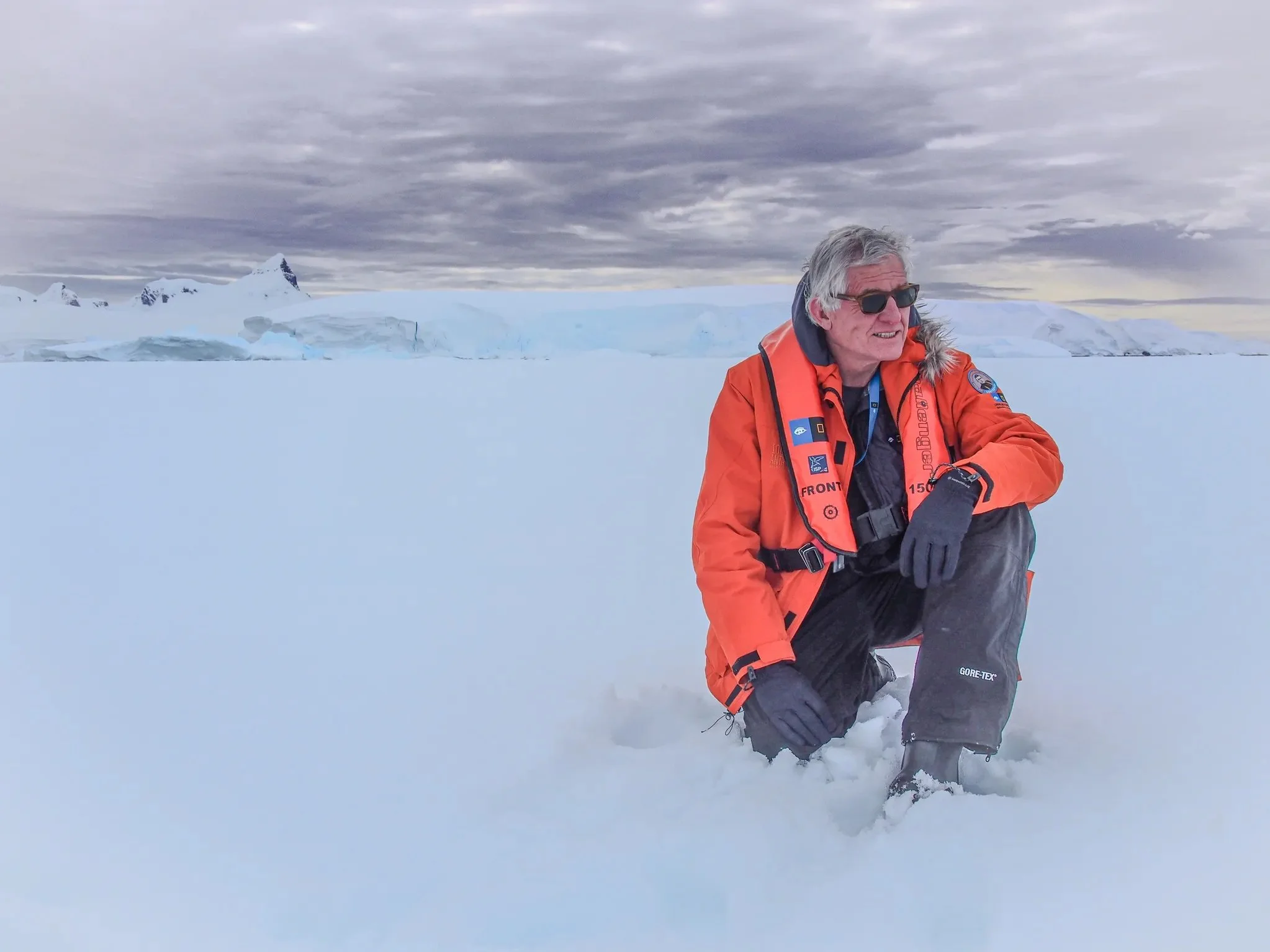 Proposing to a penguin (off camera). Antarctica